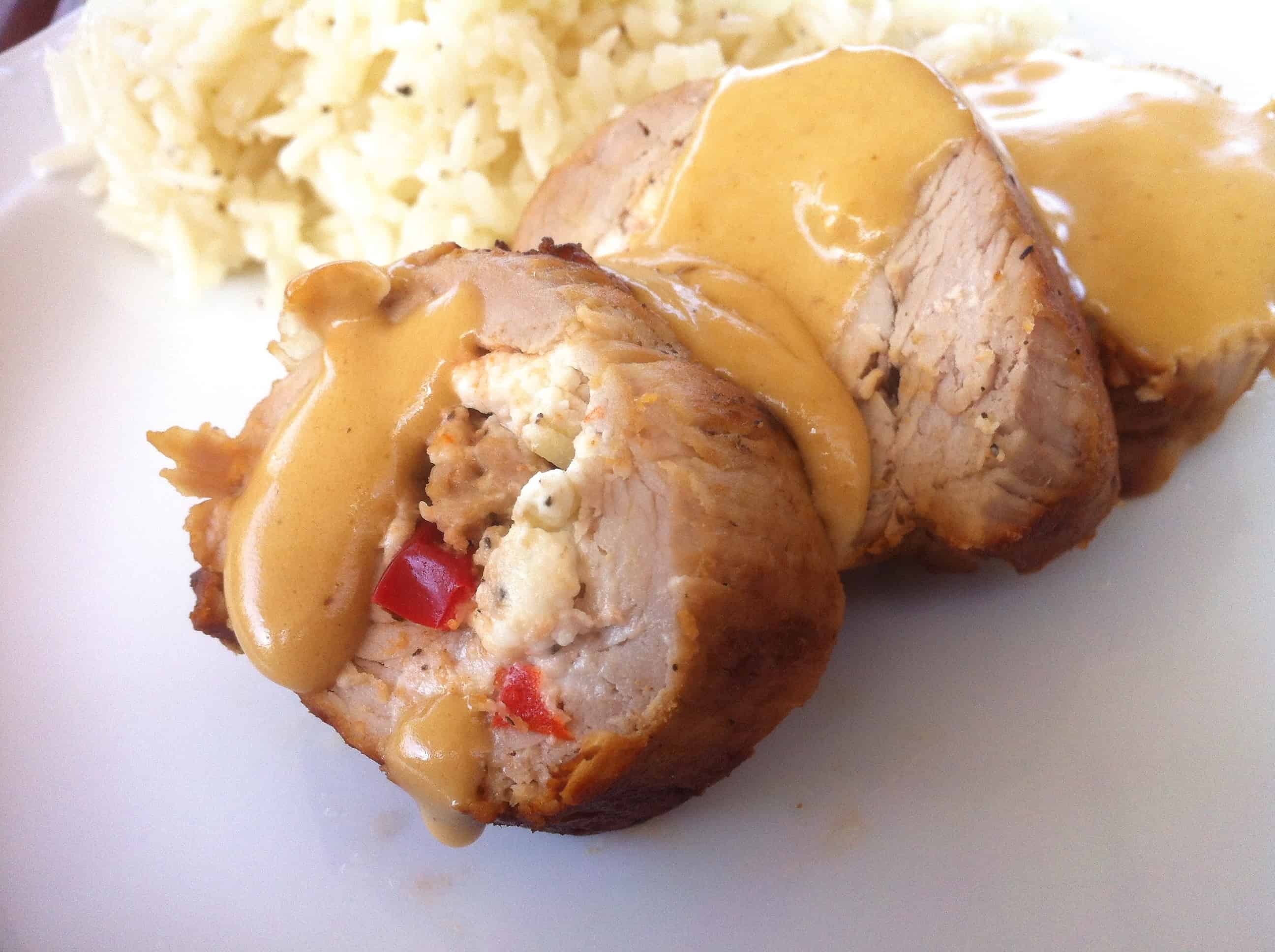Stuffed Pork Tenderloin with Feta cheese My Greek Dish