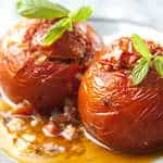 Gemista/ Yemista recipe (Greek Stuffed Tomatoes and peppers with rice)