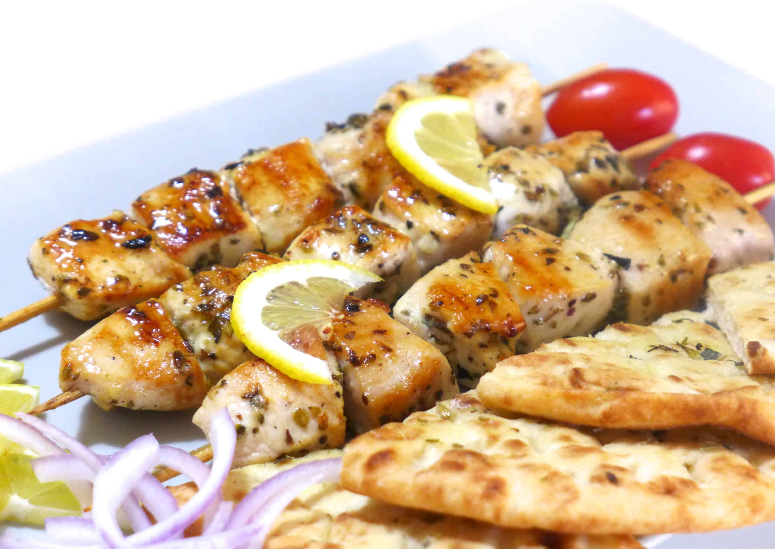 Greek Chicken Souvlaki recipe (Skewers) with Tzatziki - My Greek Dish