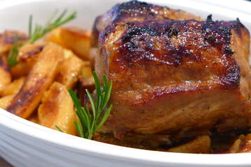 Greek style Roast Pork leg with honey