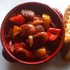 Spetsofai (Spicy Sausages with Peppers and Tomato sauce)