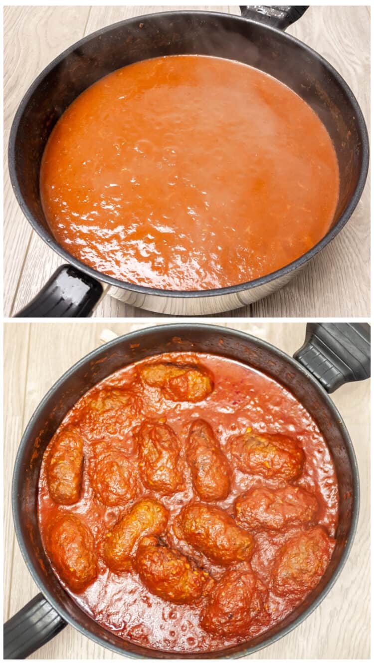 Traditional Soutzoukakia recipe (Greek baked Meatballs in tomato sauce