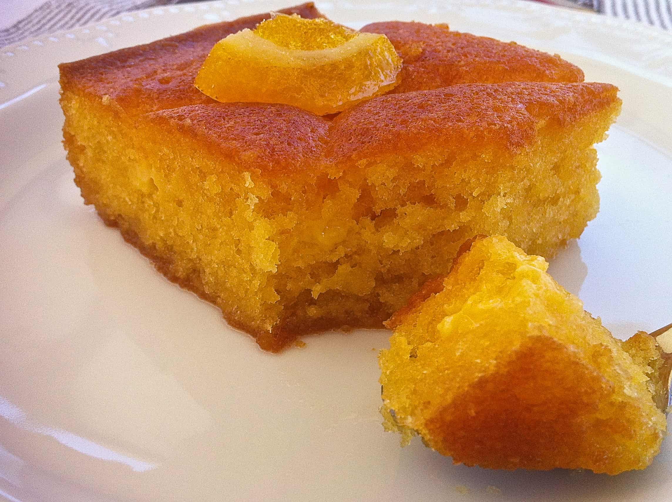 Traditional Greek Orange Cake with Syrup (Portokalopita)