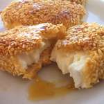 Fried Feta with Honey and Sesame Seeds