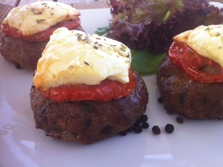 Greek Burgers with Tomato and Feta Cheese