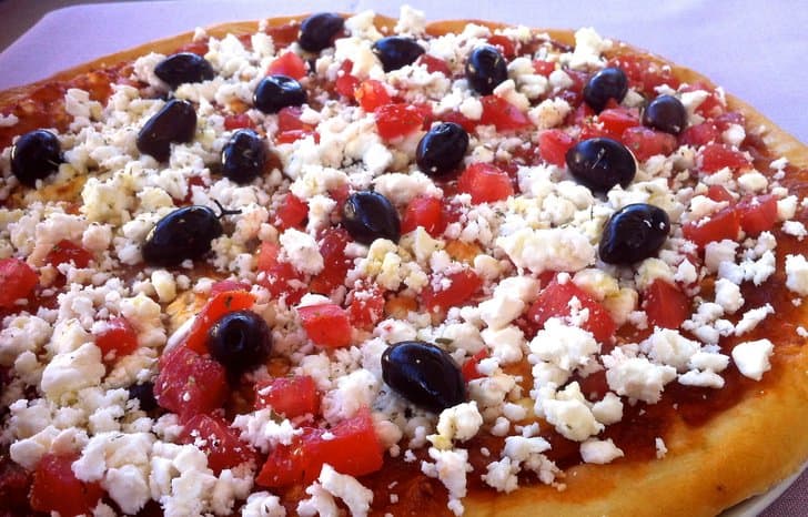 Homemade Greek Pizza with Olives