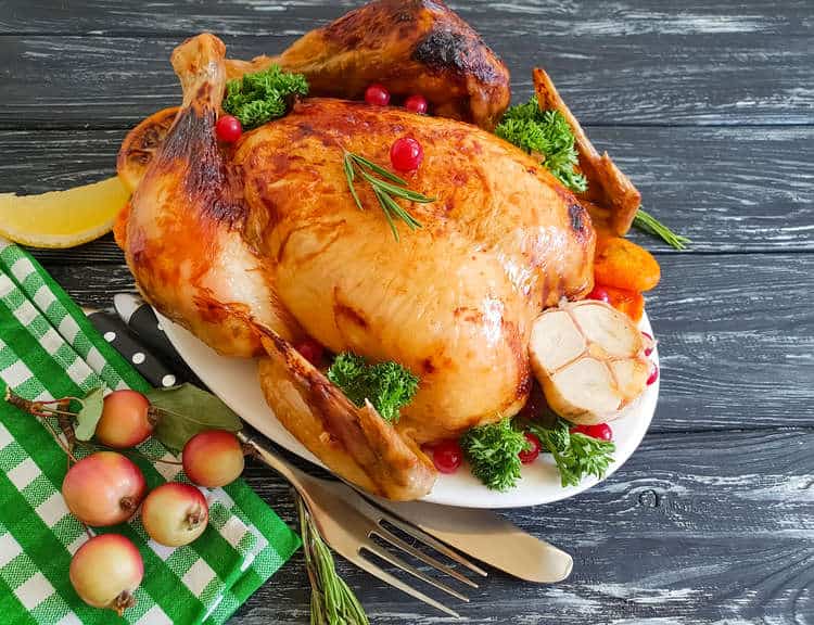 Festive Roast Turkey with Rosemary, Garlic and Lemon Sauce
