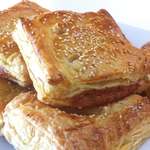 Puff pastry Parcels with caramelised Apples and pork Sausages