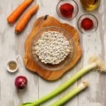 Ingredients for Greek bean soup recipe (Fasolada)