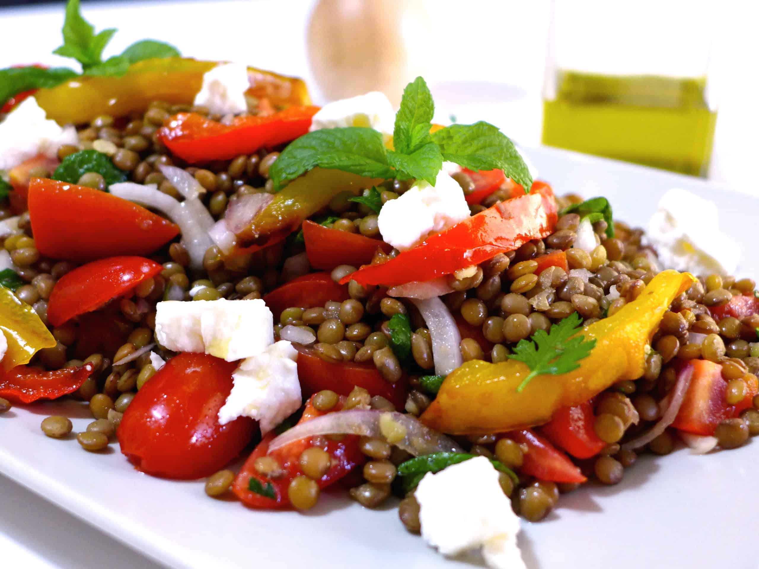 Greek Lentil Salad recipe with Feta cheese