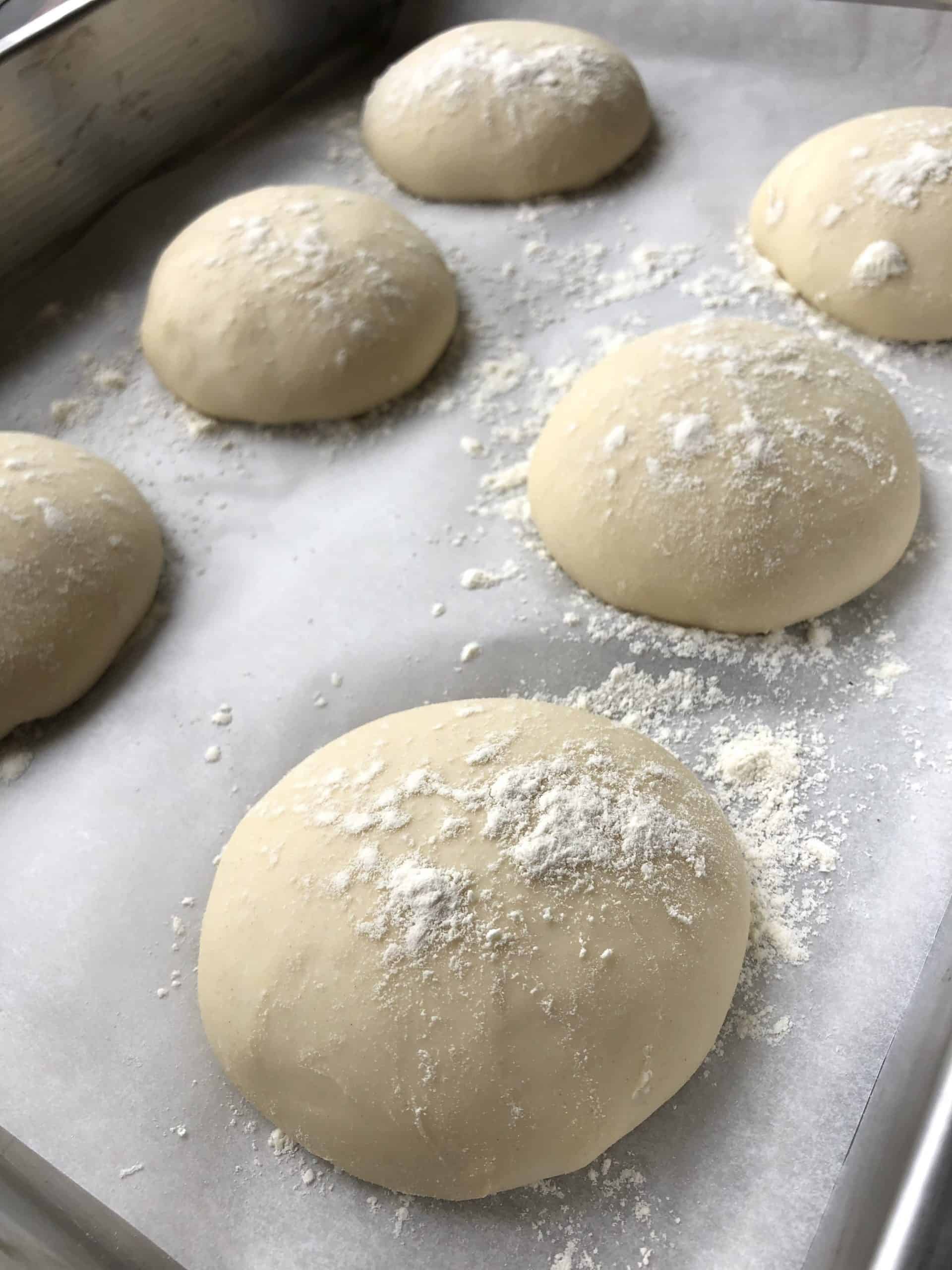 Pita bread dough second proof