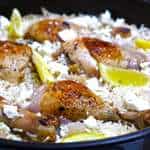 Lemon Greek Rice Pilaf with Chicken thighs