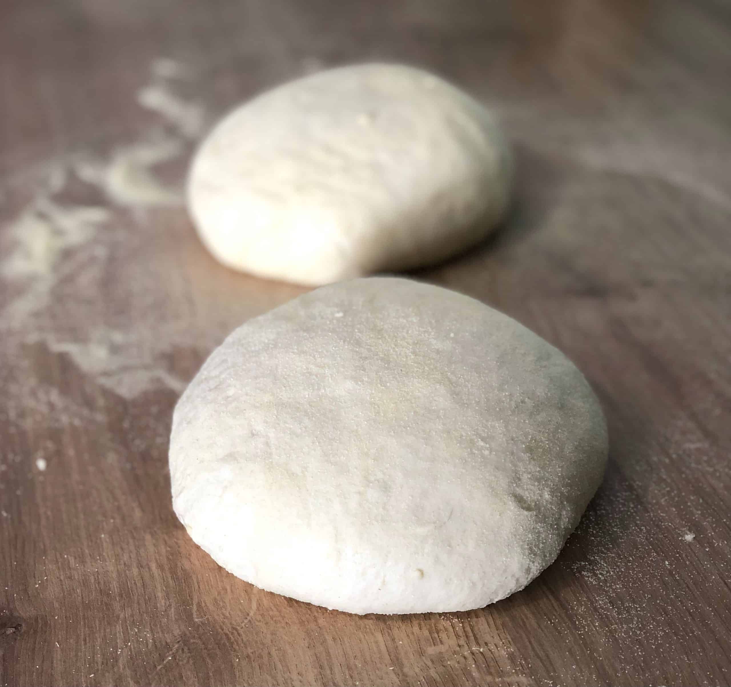 No knead bread dough shapped into a ball