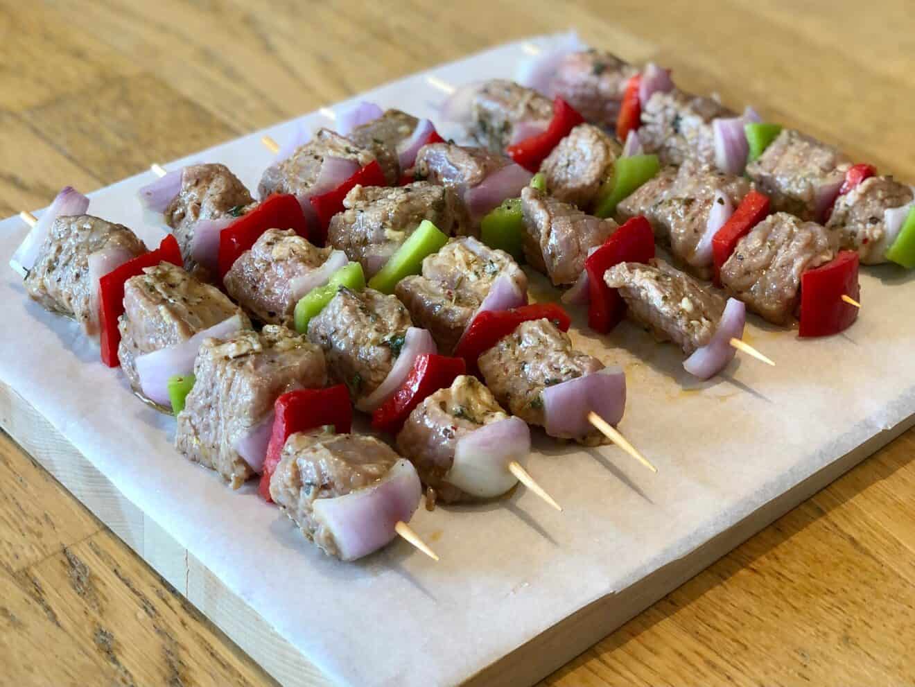 Marinated Greek Beef Souvlaki Skewers (Beef Kabobs) recipe My Greek Dish
