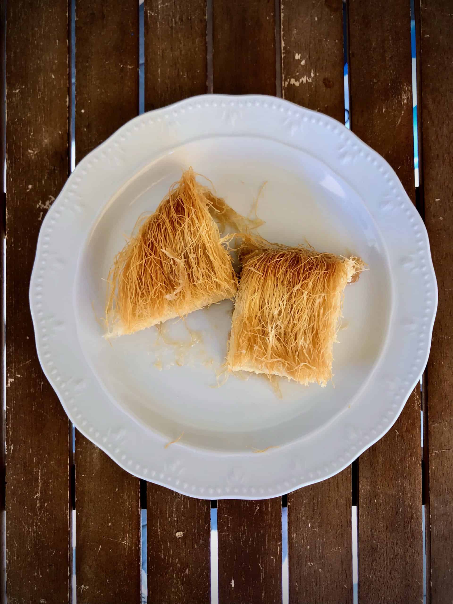 Greek Galaktoboureko Kataifi (Custard and shredded phyllo pie)