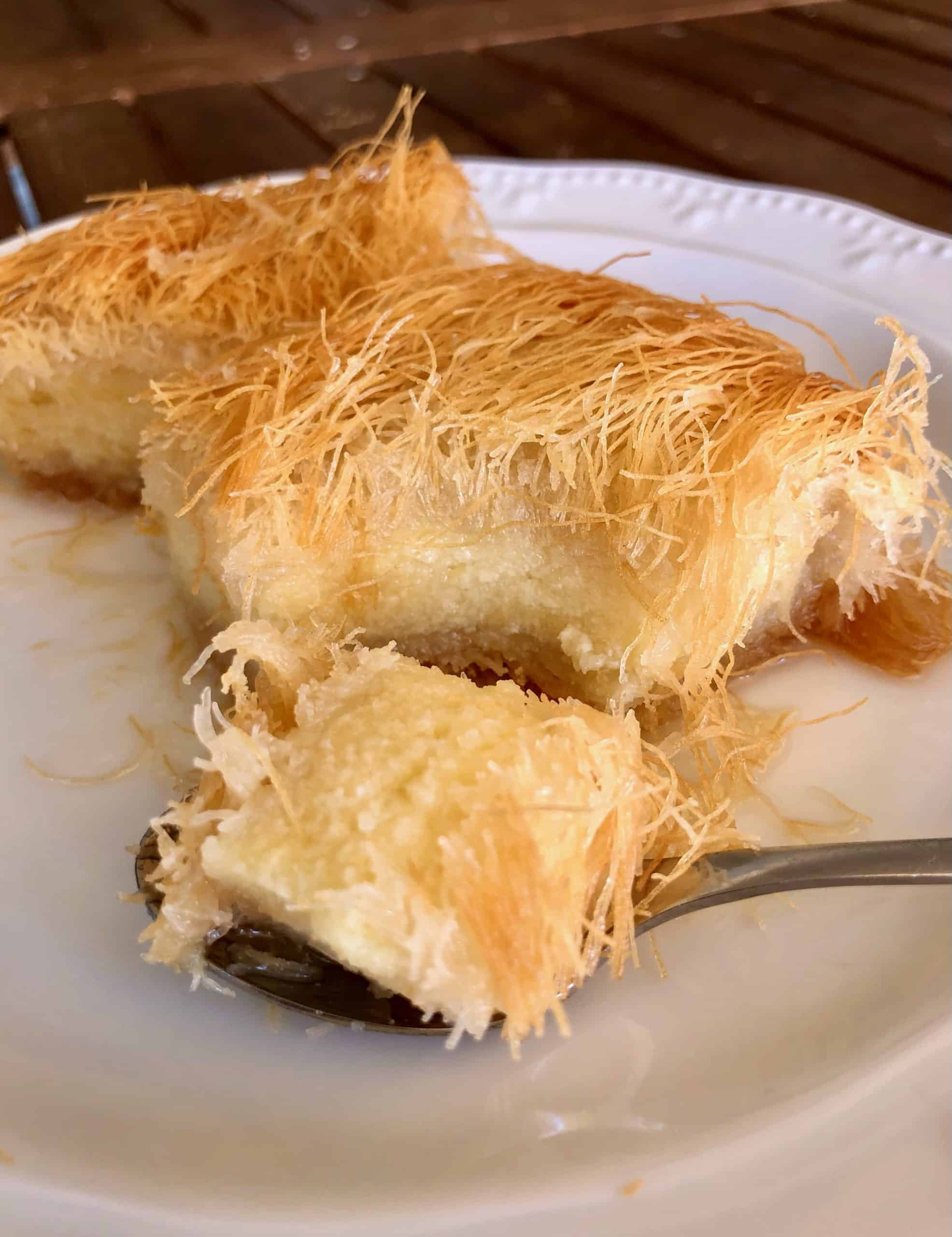 Greek Galaktoboureko Kataifi (Custard pie with shredded phyllo)