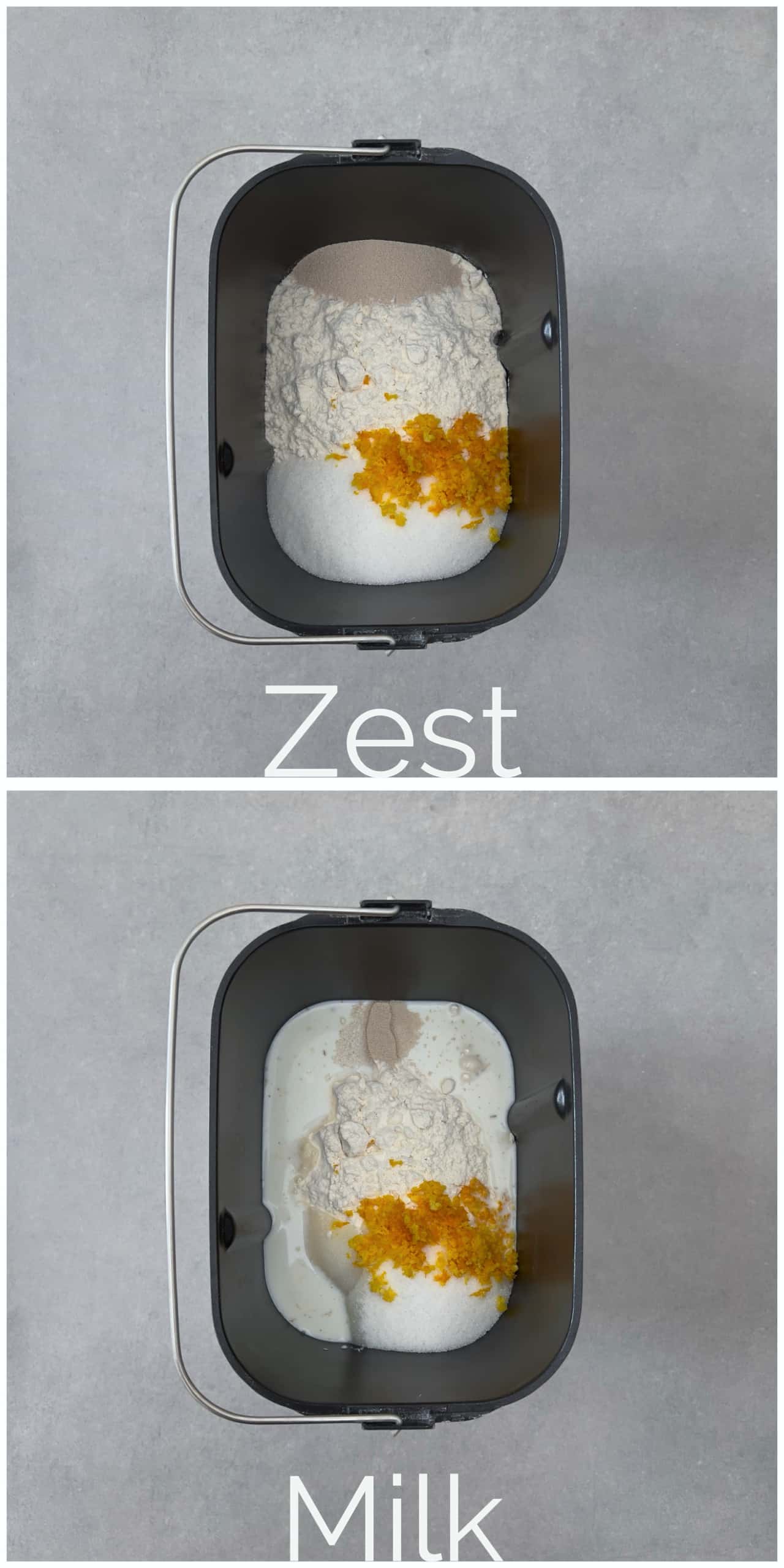 Easy Tsoureki in bread machine - Orange Zest and Milk