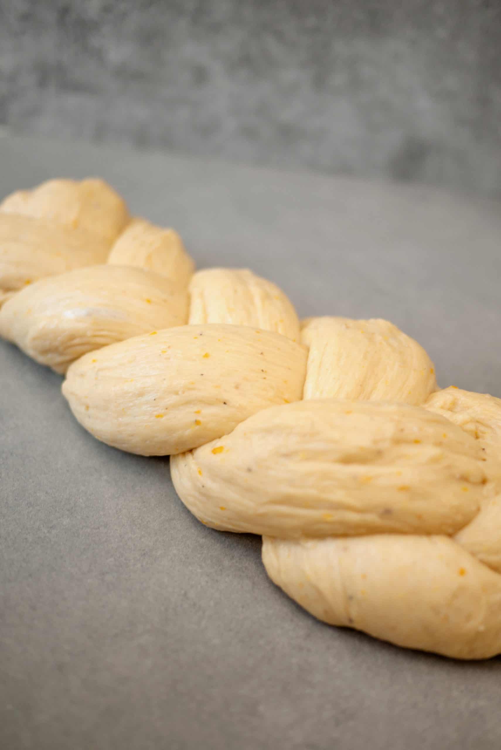 Easy Tsoureki in bread machine braided