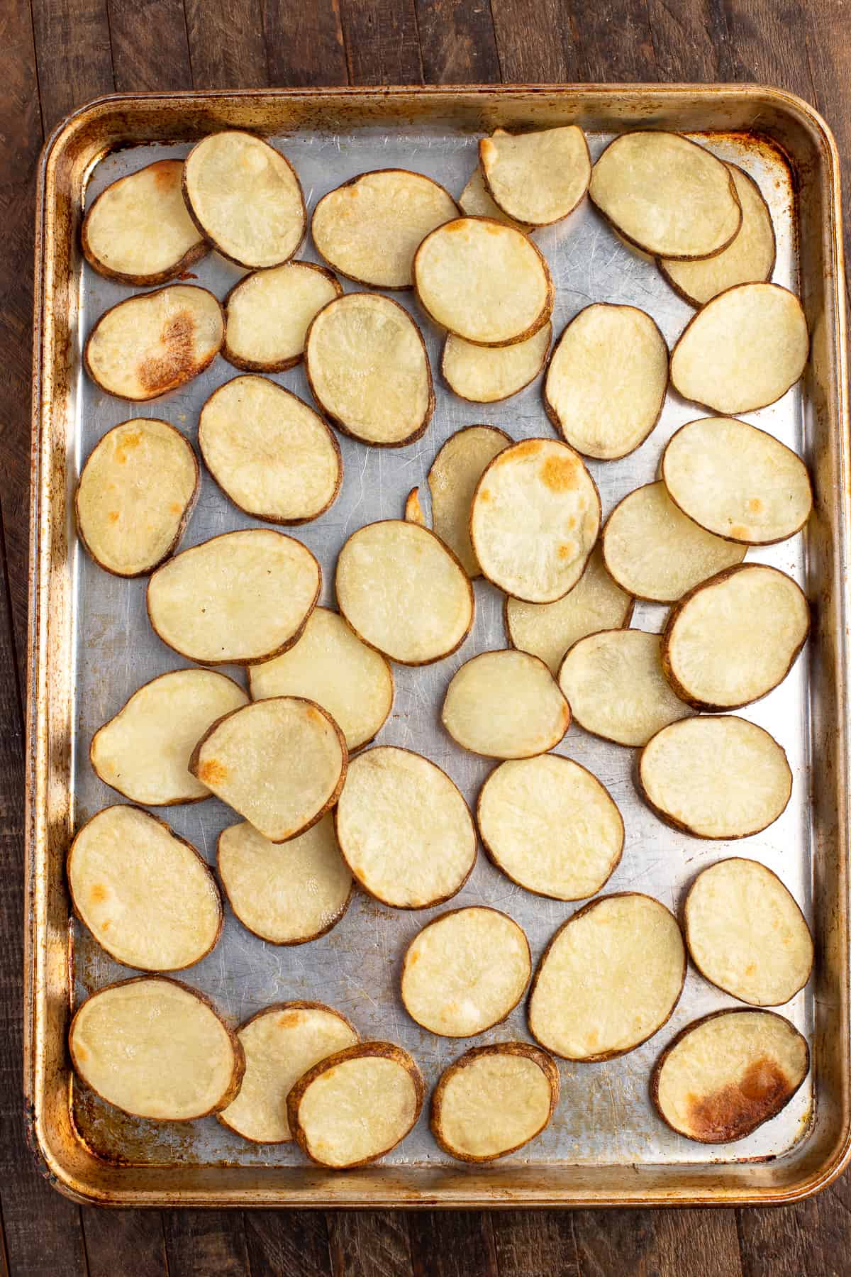 Vegan moussaka with lentils preparing the potatoes