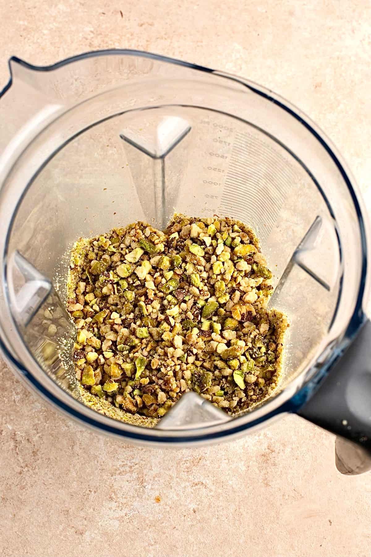 Prepare the nuts for Chocolate Baklava