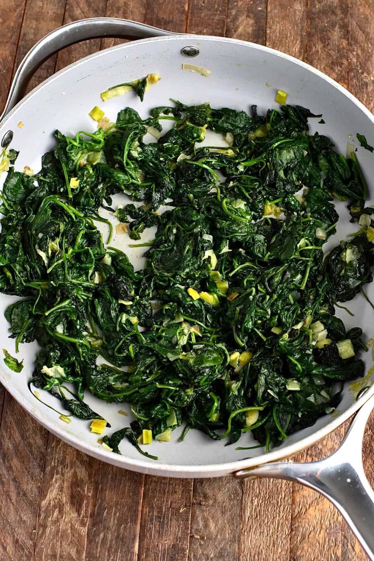 Prepare the spinach for Spanakopita