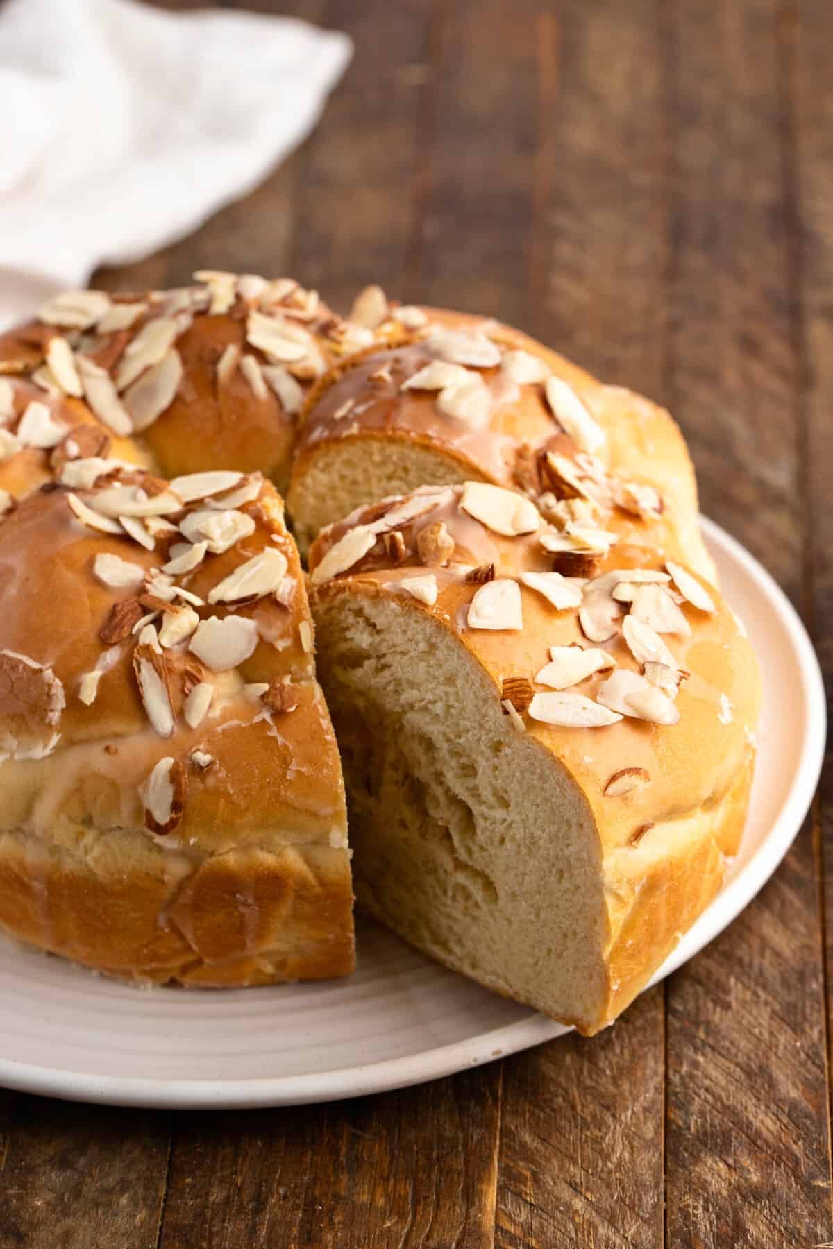 Vasilopita tsoureki bread (Greek New Years bread)