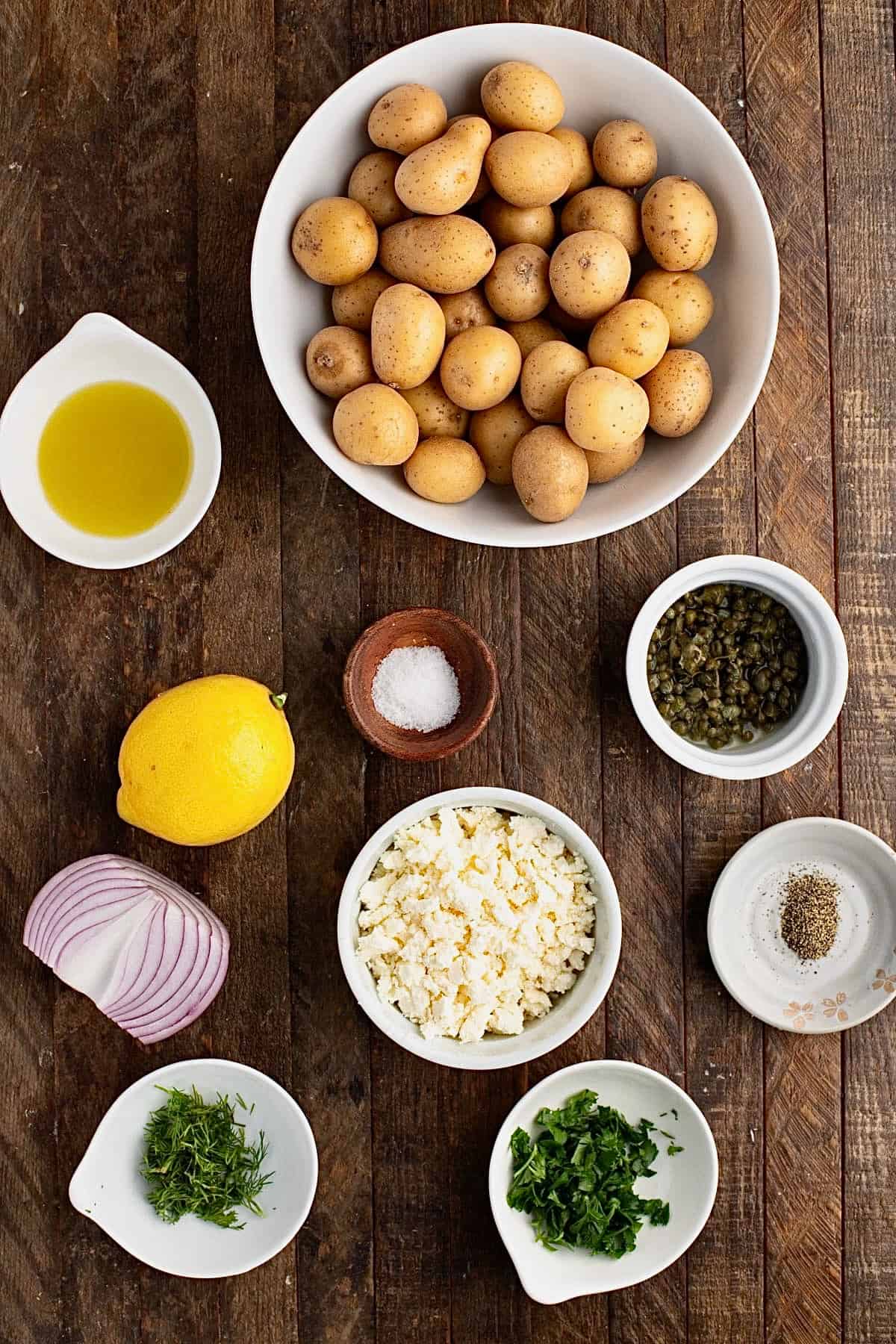 Greek Potato Salad Ingredients (Patatosalata)